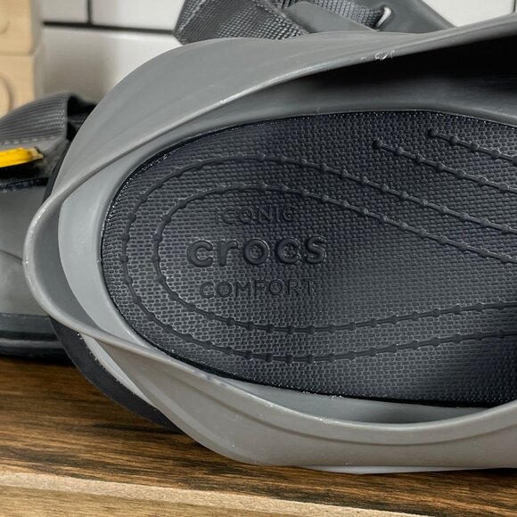 CROCS Swiftwater Expedition Mens Size 12 Shoes Gray Black Adventure Sandals - Picture 12 of 16